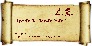 Lipták Renátó névjegykártya